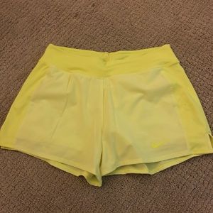 Nike neon yellow shorts
